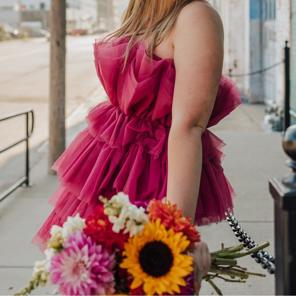 Altar'd State Strapless Pink Dress